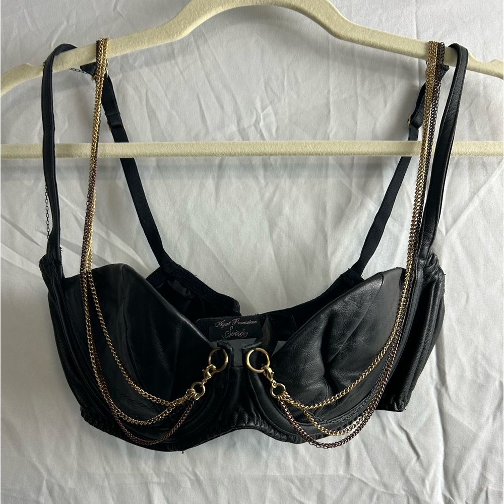 Agent Provocateur Soirée Allix dominatrix style leather bra NWOT